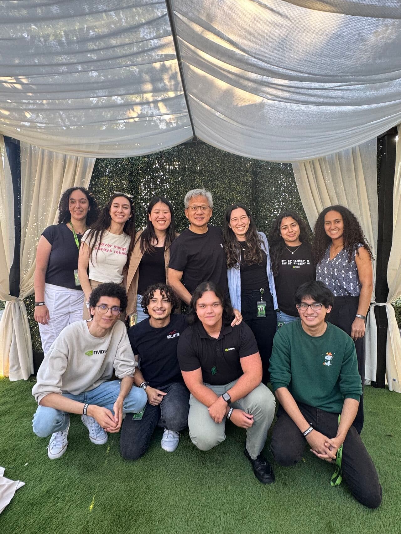 NVIDIA Intern Picture w/ Jensen Huang